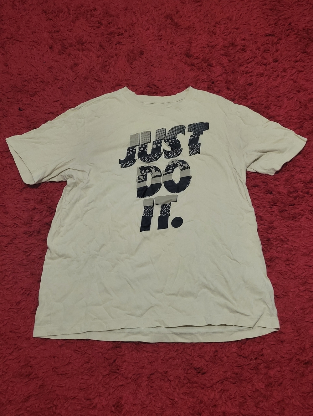 cream Just do It Nike tee shirt mens size Large